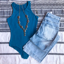 Load image into Gallery viewer, Teal Blue Seamless Bodysuit