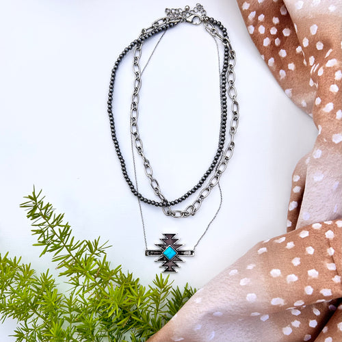 Ava Triple Strand Necklace