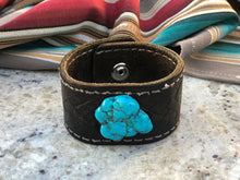 Load image into Gallery viewer, Black Leather cuff Bracelet