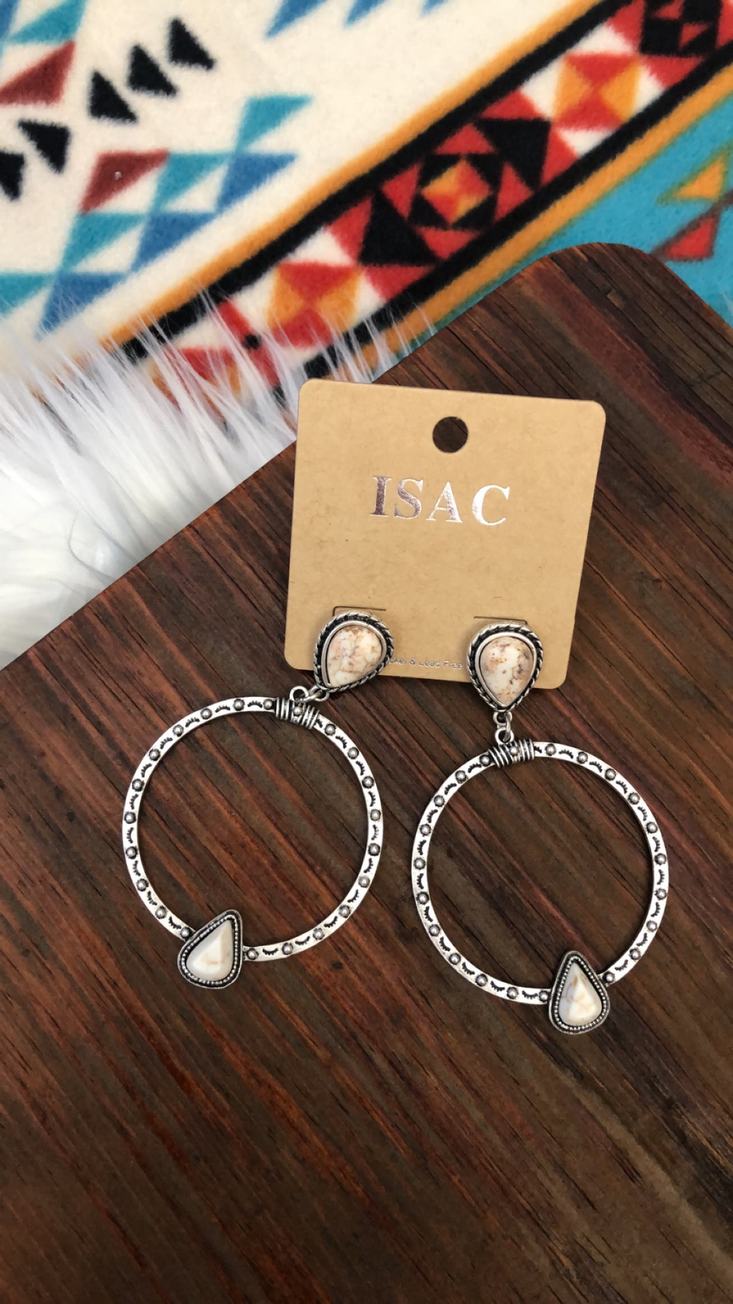 Lorrie Silver & White Hoops