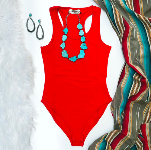 Red Racerback Bodysuit