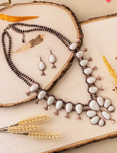Julie Ivory & Copper Squash Blossom Necklace