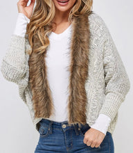 Load image into Gallery viewer, Savannah Fur Trimmed Cardigan