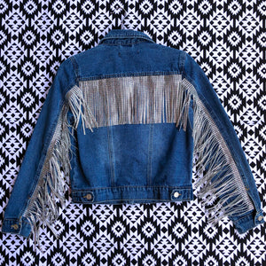 Travis Rhinestone Fringe Jacket in size S