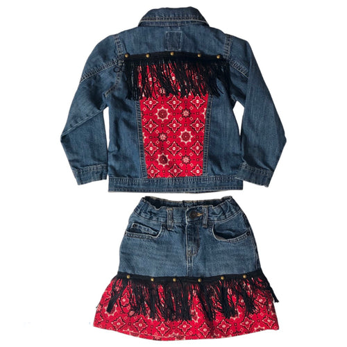 Cowgirl Cutie Denim Jacket & Skirt set, size 5T
