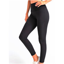 Load image into Gallery viewer, Black Moto Leggings