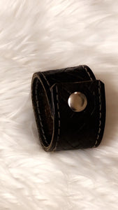 Black Leather Cuff Bracelet