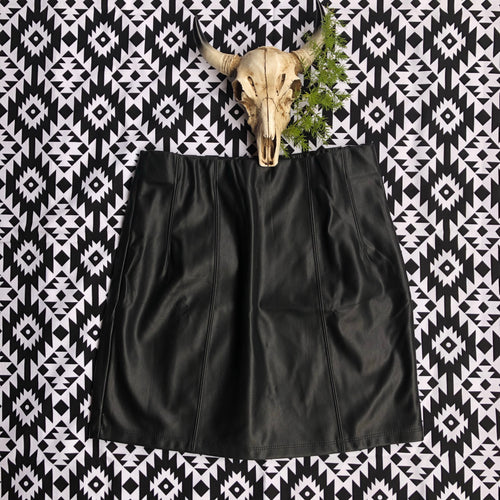 Black leather skirt