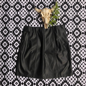 Black leather skirt