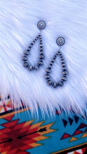 Load image into Gallery viewer, Steel Magnolias Silver Beaded Hoop Earrings