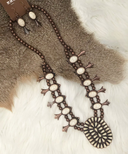 Trisha Copper & Ivory Pendant Necklace