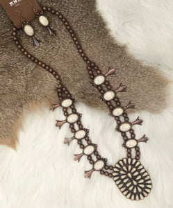Trisha Copper & Ivory Pendant Necklace