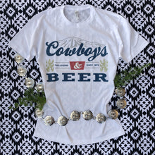 Load image into Gallery viewer, Cowboys &amp; Beer Graphic Tee