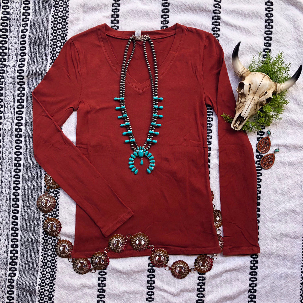 Rust Long Sleeve Tee